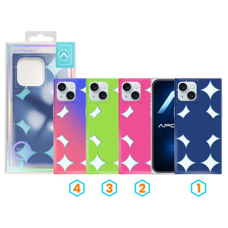 Capa Apokin Espelho Iridiscente com MagSafe para iPhone 15 Variedade de Cores