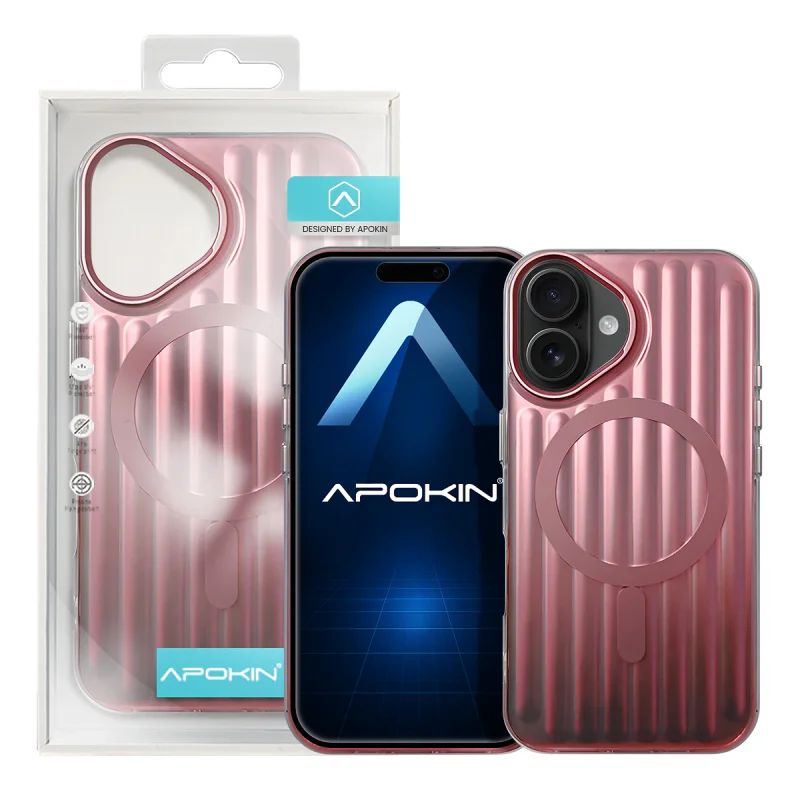 Capa Apokin para iPhone 17 com Acabamento Mate Metalizado e MagSafe Rosa - Imagem 3