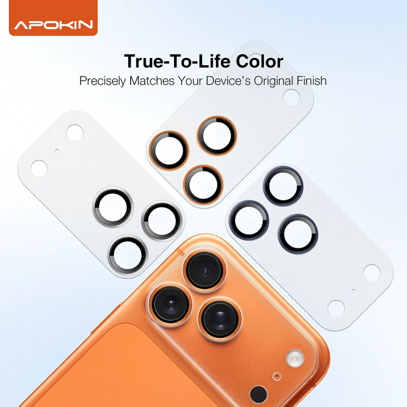 Protetor Integral de Lentes Apokin para iPhone 17 Pro Max com Revestimento PVD Mate Azul - Imagem 2