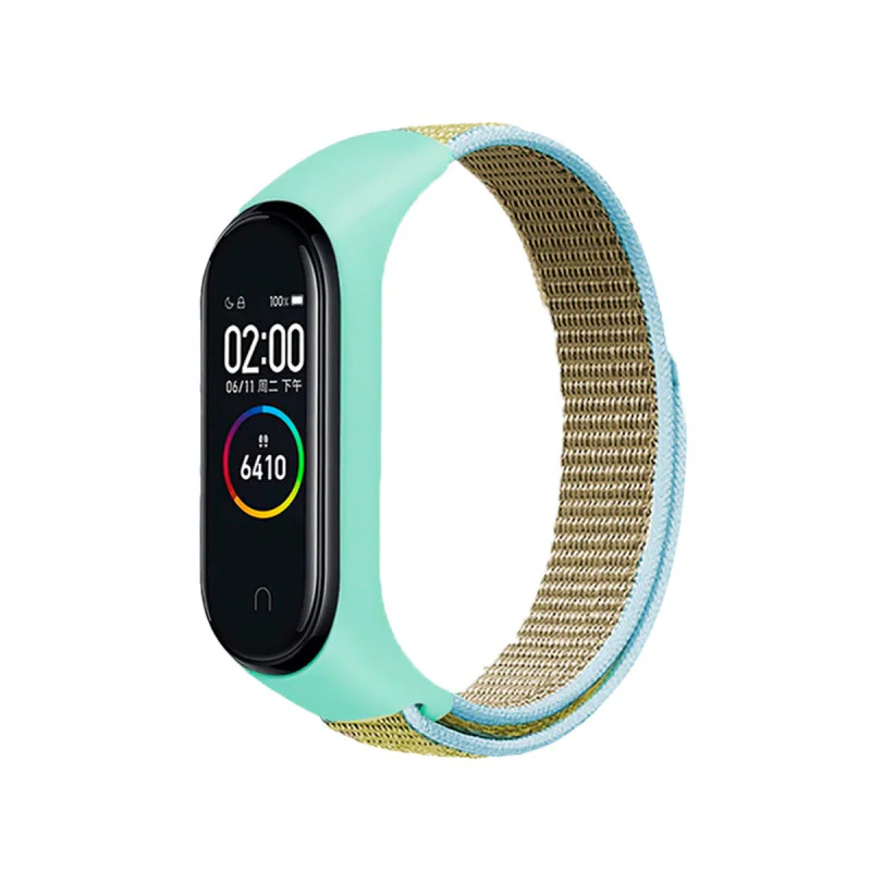Bracelete Apokin para Xiaomi Mi Band 3, 4 e 5 em Velcro Azul Turquesa - Imagem 2