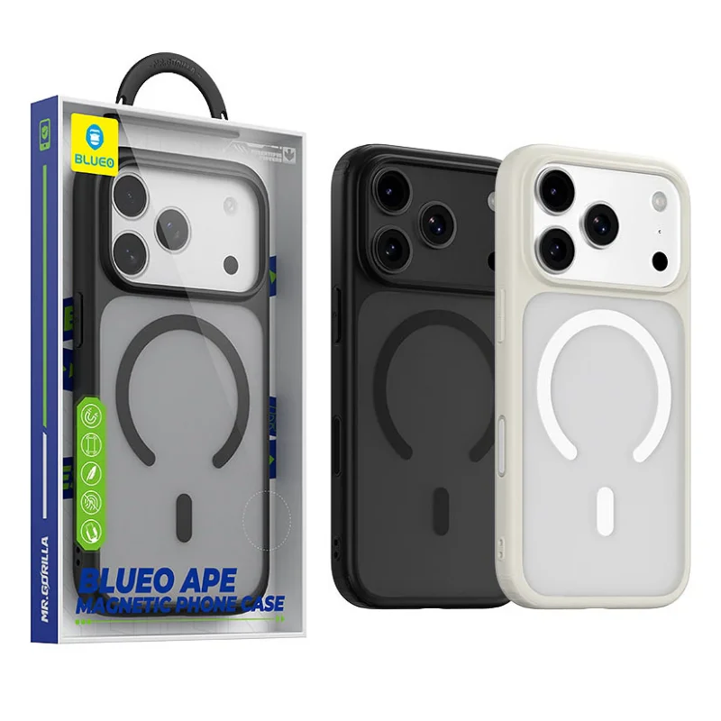 Capa Blue Monkey Apokin com Anel Magnético para iPhone 17 Cinzento