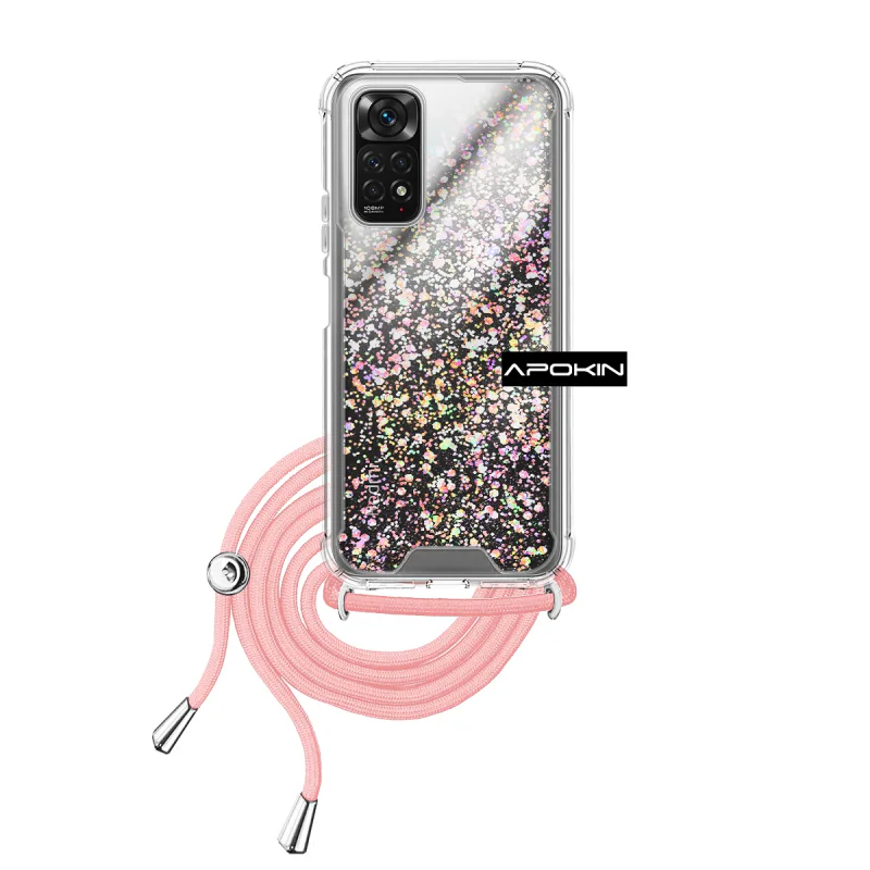Capa de Gel Apokin para Xiaomi Redmi Note 11 4G Transparente com Cordão Preto - Imagem 3