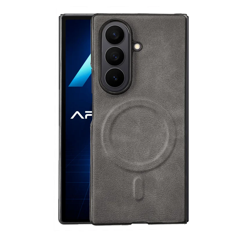 Capa Apokin para Samsung Galaxy Z Fold 7 com Efeito Pele e MagSafe Cinza - Imagem 3