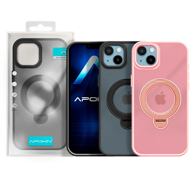 Capa Apokin com Suporte Giratório Fumada para iPhone 13 / 14 Variedade de cores
