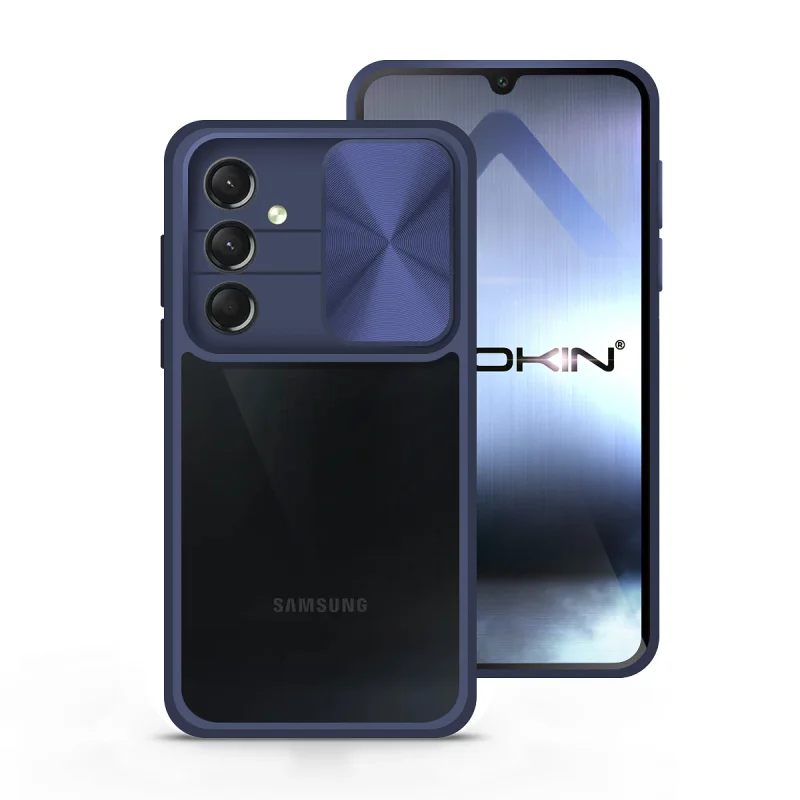 Capa Apokin para Samsung Galaxy A24 em Gel Anti-Choque com Tampa de Câmara Deslizante Azul turquesa - Imagem 3