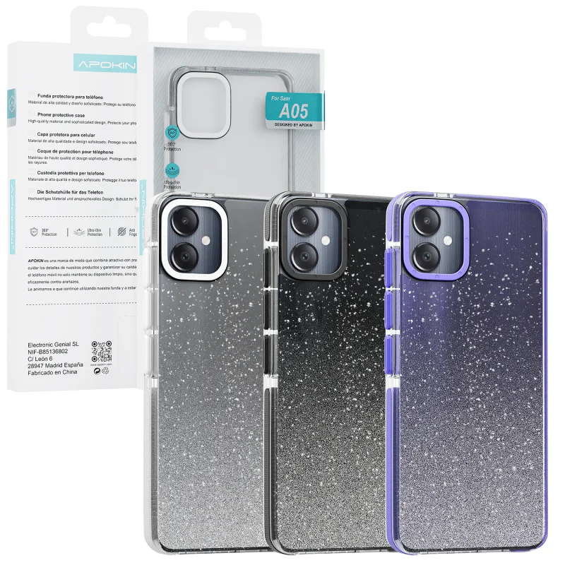 Capa Apokin para Samsung Galaxy Z Flip6 Acrílica com Purpurina Prata - Imagem 5