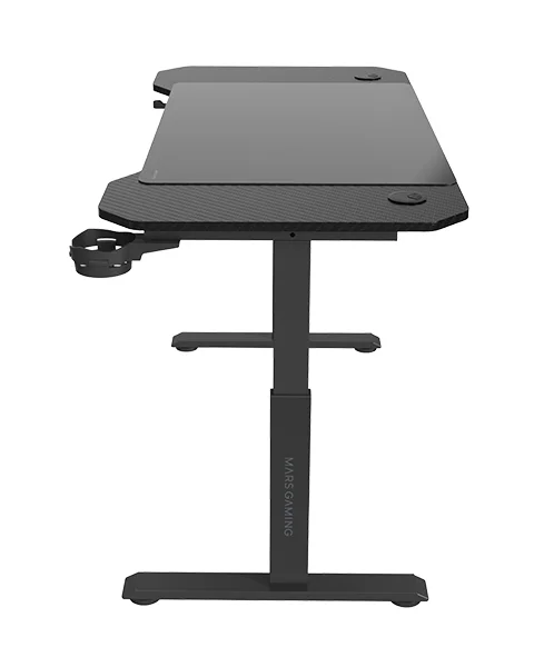 Secretária Gaming Mars Gaming MGD-ERGO120 120x60 cm com Altura Regulável em 3 Posições e Tapete XXL Preta - Imagem 2