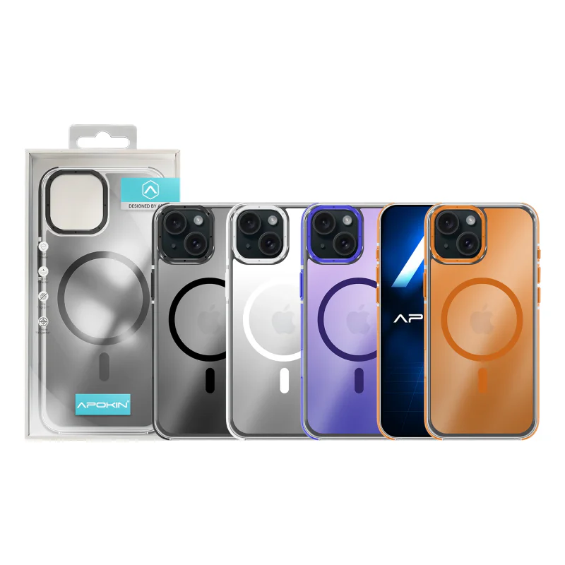 Capa Apokin para iPhone 14 Efeito Camaleão com MagSafe Preto