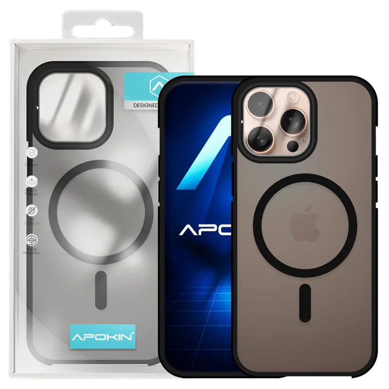 Capa Smoked com Proteção de Câmara e MagSafe Apokin para iPhone 16 Pro Azul - Imagem 5