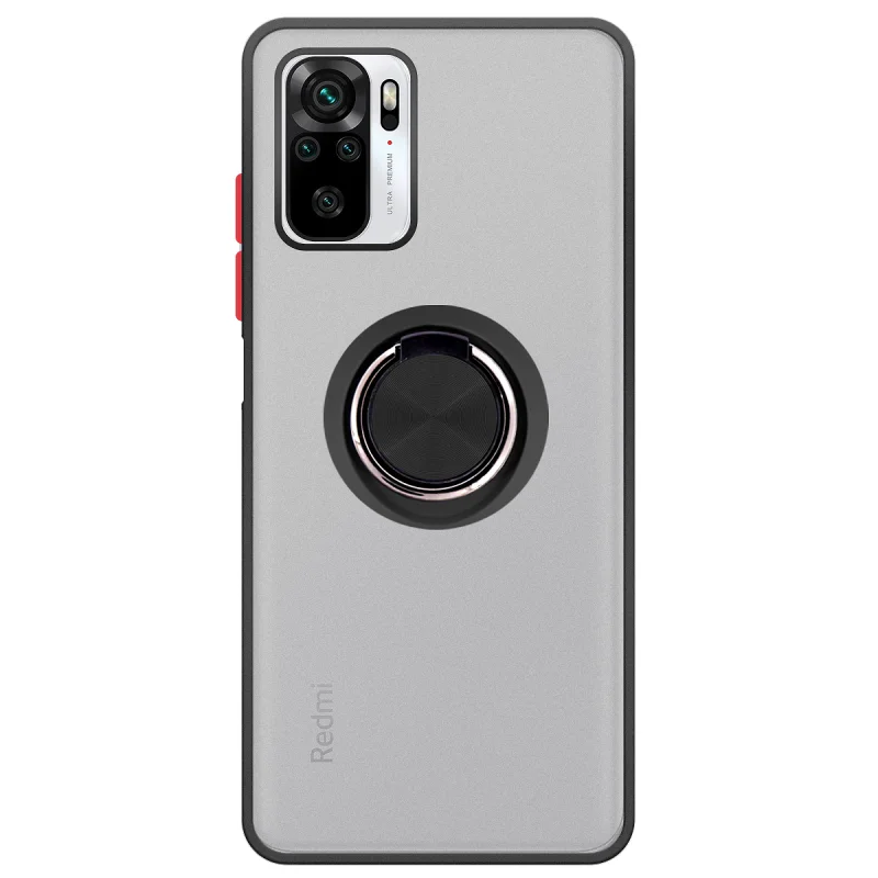 Capa de Gel Apokin Magnética com Suporte Fumada para Xiaomi Redmi Note 10 4G / 10S Vermelho - Imagem 4