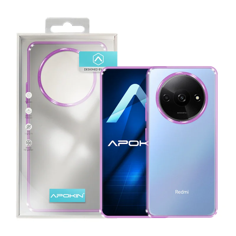 Capa Antichoque Apokin para Xiaomi Redmi A3 com Borda Colorida Lilás - Imagem 4