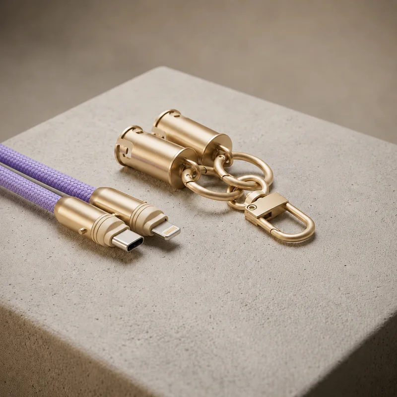 Cabo Apokin USB-C para Lightning com Cordão 2 em 1 27 W 30 cm Lilás - Imagem 2