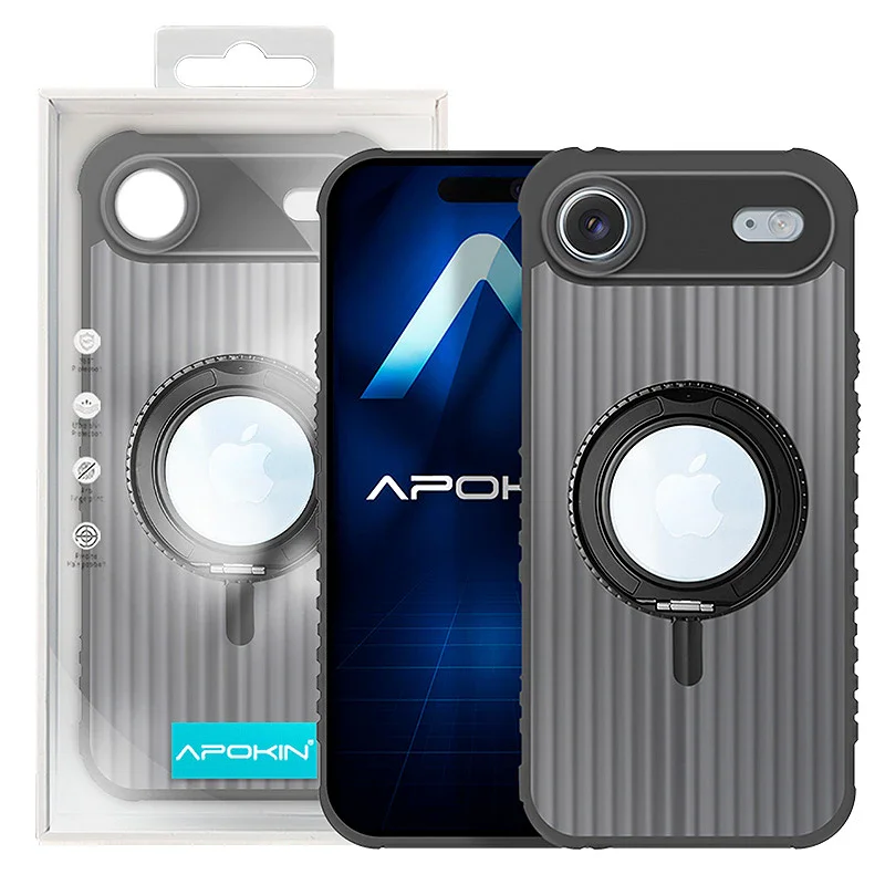 Capa Apokin para iPhone 17 Air Metalizada com Anel e Suporte
