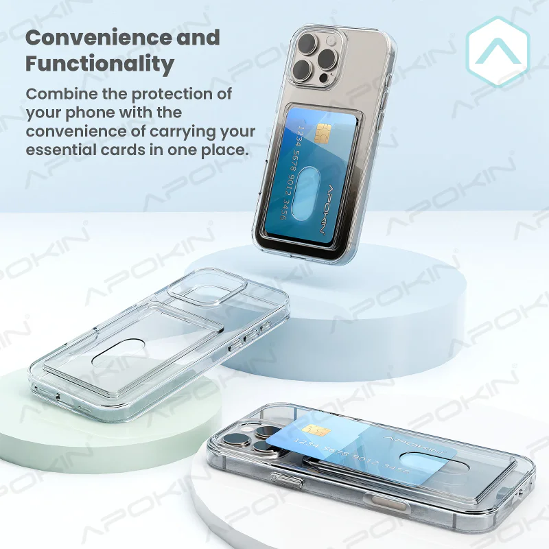 Capa Apokin para iPhone 16 Transparente com Porta-cartões - Imagem 4