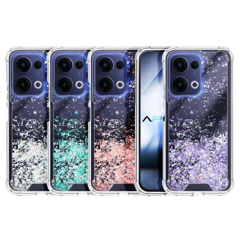 Capa Apokin para Oppo Reno 13 5G Gel Transparente com Glitter Branco - Imagem 1