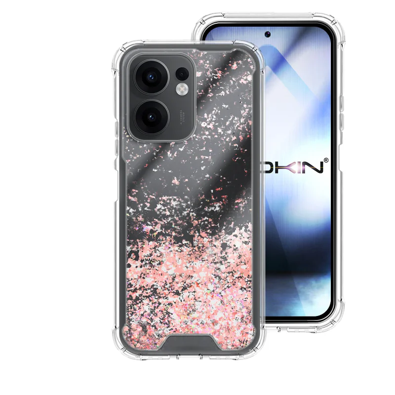 Capa Apokin para Oppo Reno 13F Gel Transparente com Purpurina Lilás - Imagem 6