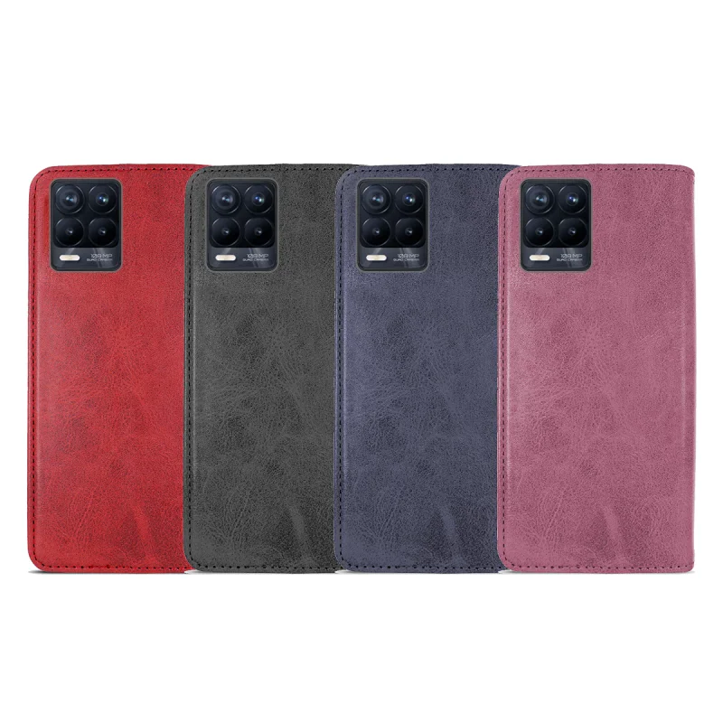 Capa Apokin para Realme 8 / 8 Pro em Pele Sintética com Porta-Cartões Azul - Imagem 1