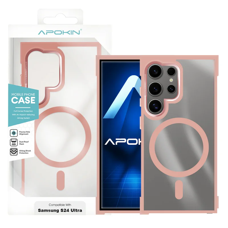 Capa de Silicone Apokin Premium com MagSafe para Samsung Galaxy S24 Ultra Preto - Imagem 4