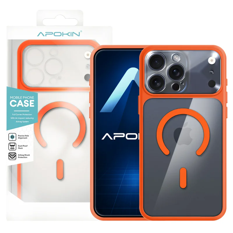 Capa Apokin Transparente com MagSafe e Proteção de Câmara para iPhone 15 Pro Max Azul - Imagem 4