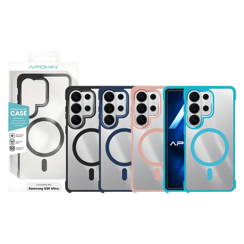 Capa Apokin para Samsung Galaxy S26 Ultra em Silicone Premium com MagSafe Variedade de cores