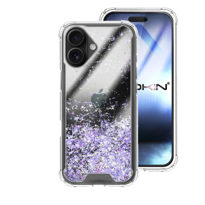Capa Gel Transparente com Glitter Apokin para iPhone 17 Variedade de cores - Imagem 2