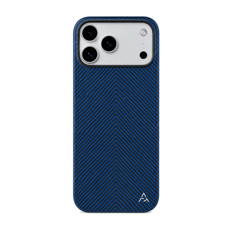 Capa Apokin em Fibra de Aramida para iPhone 17 Pro Max e 18 Pro Max Azul