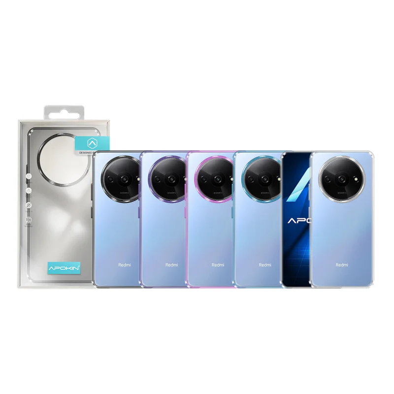 Capa Antichoque Apokin para Xiaomi Redmi A3 com Borda Colorida Lilás