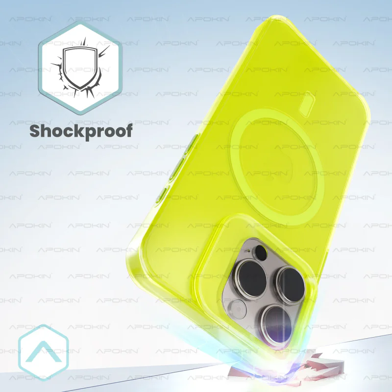 Capa Fluo com MagSafe Apokin para iPhone 14 Pro Fúcsia - Imagem 4