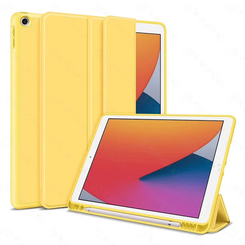 Capa Smart Cover V2 Apokin para iPad 9,7 polegadas 2/3/4 com Porta-Lápis Bege - Imagem 3