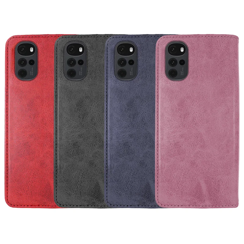 Capa Flip Apokin para Moto G22 em Polipele com Porta-cartões Preto