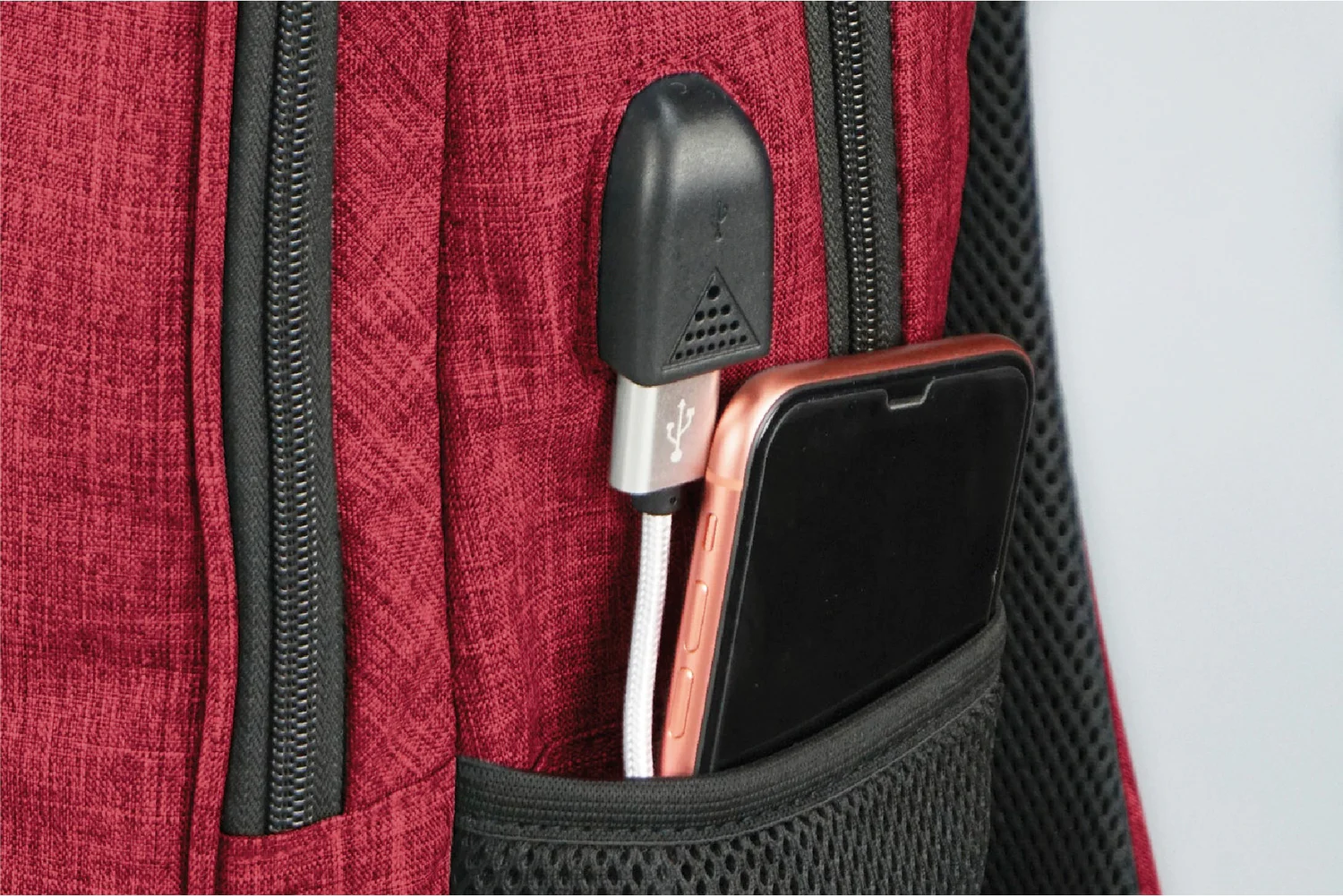 Mochila Subblim Urban Lock para Portátil até 16" Antirroubo com Porta USB Vermelha - Imagem 5