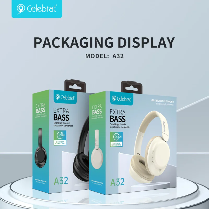 Auscultadores Bluetooth Celebrat A32 Apokin Branco - Imagem 3