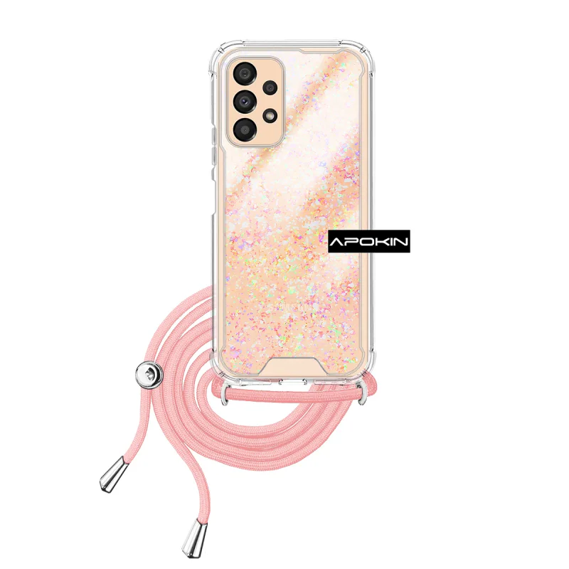 Capa de Gel Apokin Transparente com Cordão para Samsung Galaxy A33 5G Lilás - Imagem 3