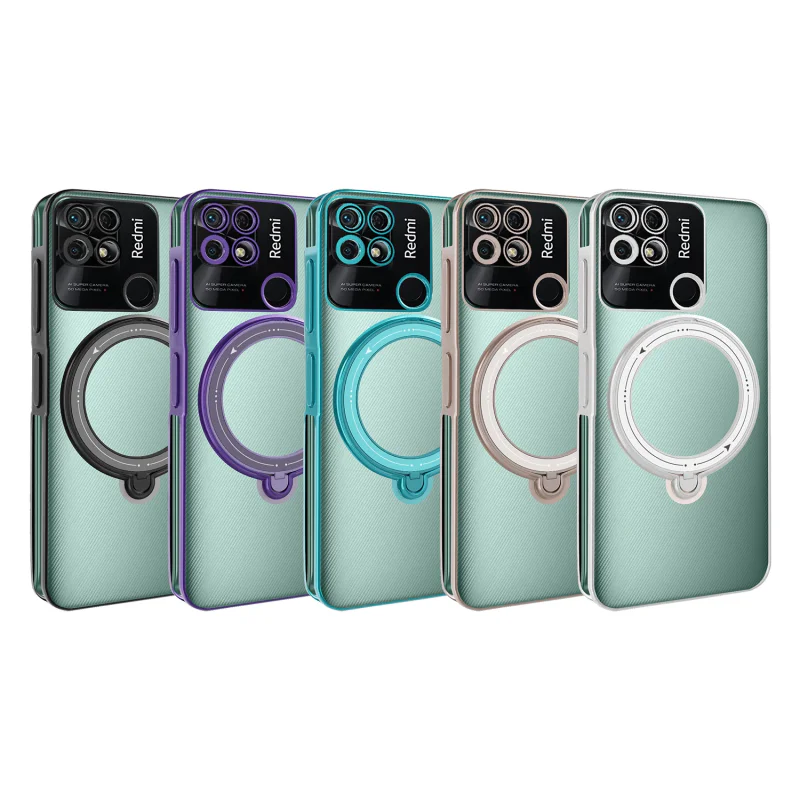 Capa Transparente Apokin para Xiaomi Redmi 10C com Anel e MagSafe Variedade de cores