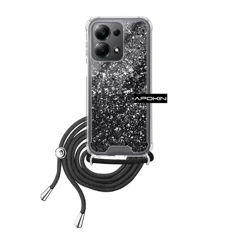 Capa de Gel Transparente Apokin com Cordão para Xiaomi Redmi Note 13 Pro 4G Azul turquesa - Imagem 5
