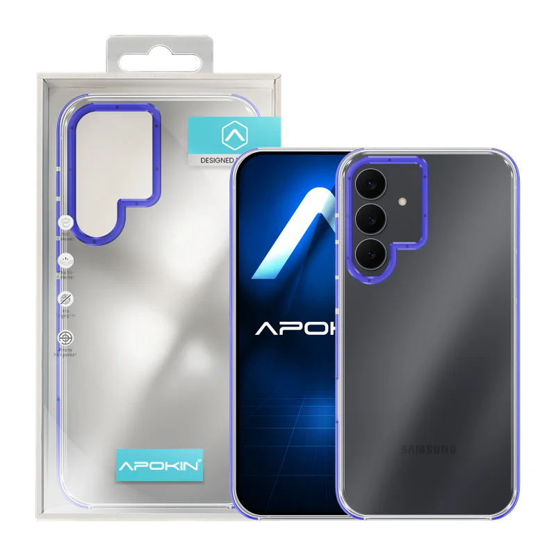 Capa Reforçada Transparente Samsung Galaxy A55 Branca Lila - Imagem 5