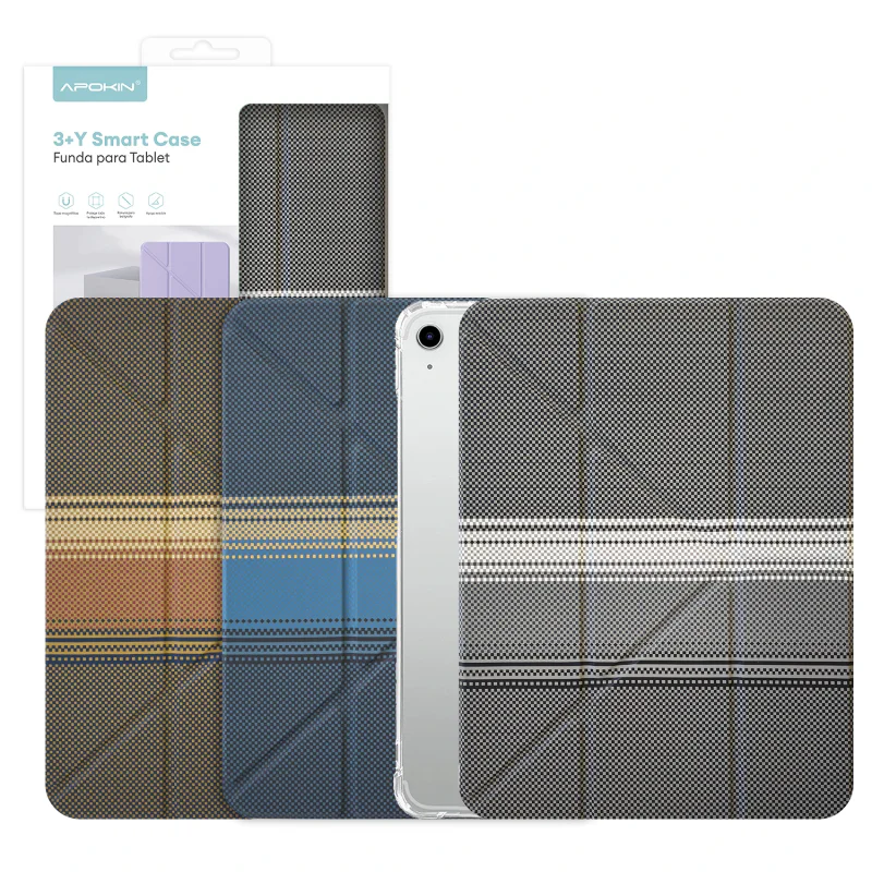 Capa Apokin Smart Cover para iPad Pro 11 2024 com Textura Carbono Castanho