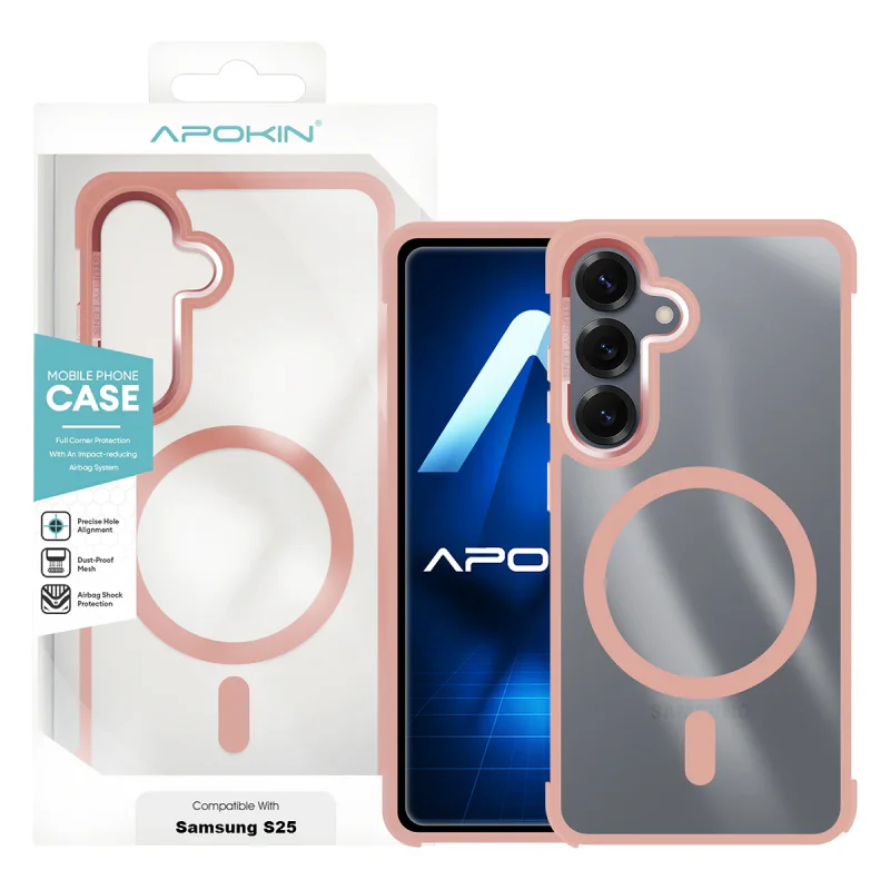 Capa de Silicone Apokin MagSafe para Samsung Galaxy S25 Azul céu - Imagem 4