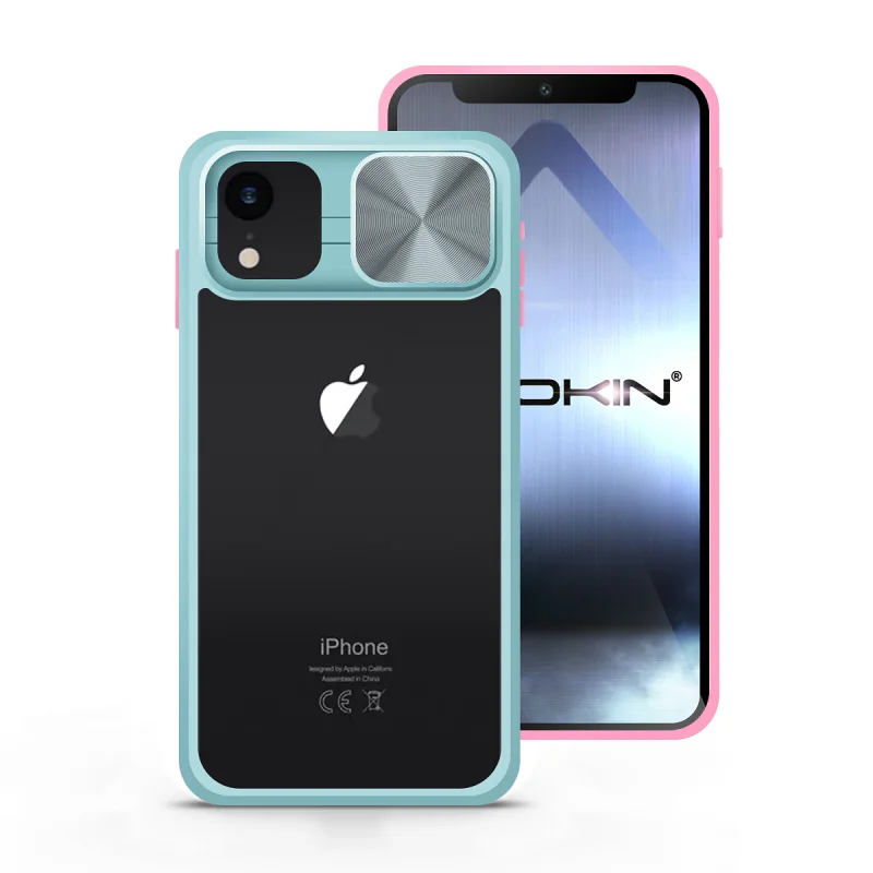 Capa de Gel Apokin Antichoques para Apple iPhone XR com Tampa Deslizante de Câmara Cor: Azul marinho - Imagem 2