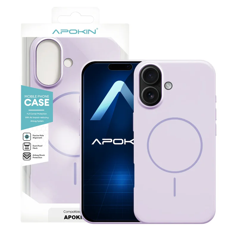 Capa Apokin para iPhone 16 Silicone Premium com MagSafe Rosa Claro - Imagem 4