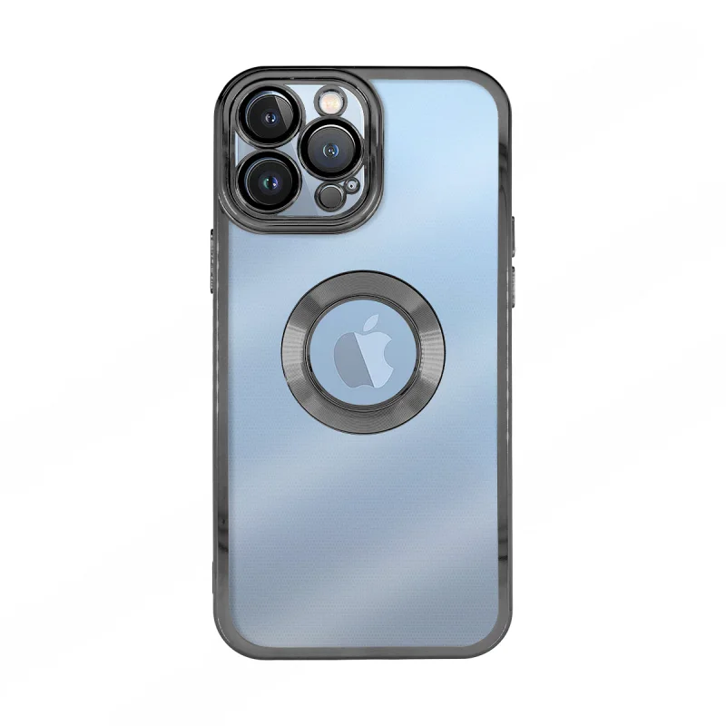 Capa de Silicone Apokin iPhone 15 Pro Max Transparente com Rebordo Cromado e Proteção de Câmara 3D Prata - Imagem 4