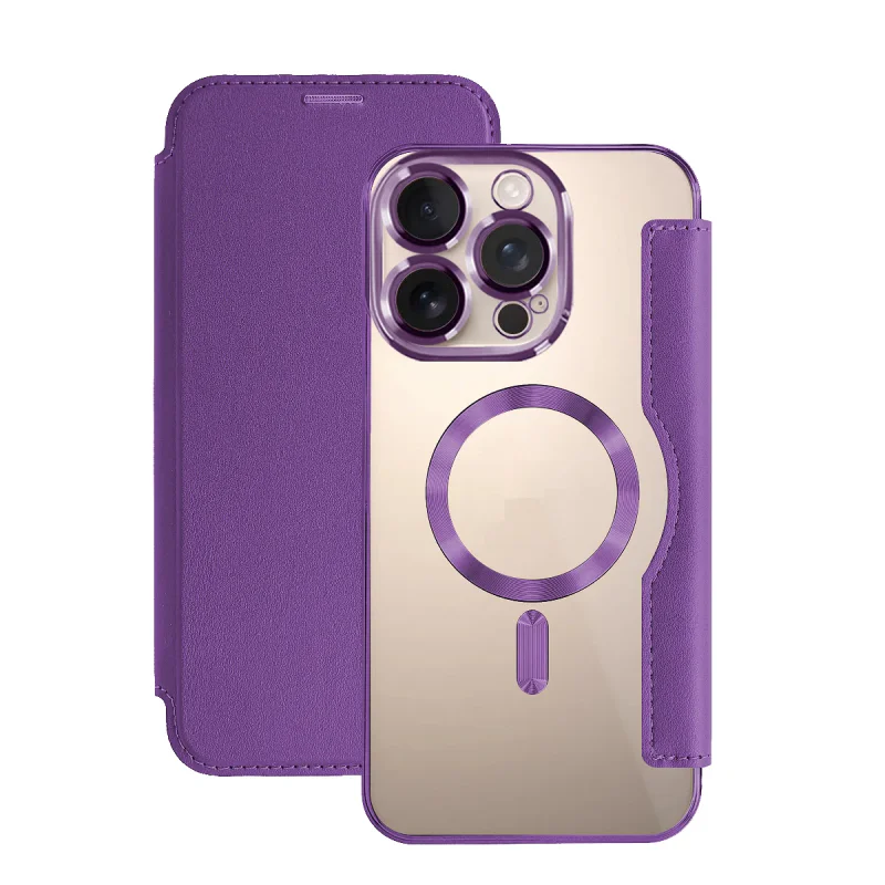 Capa Apokin Mocome Cromada com Tampa e MagSafe para iPhone 16 Pro Max Fúcsia - Imagem 4
