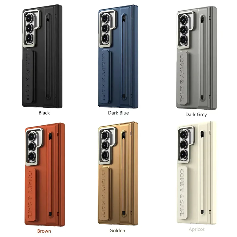 Capa Apokin para Samsung Galaxy Z Fold 8 Ultra 360 com Suporte e Compartimento S Pen Bege