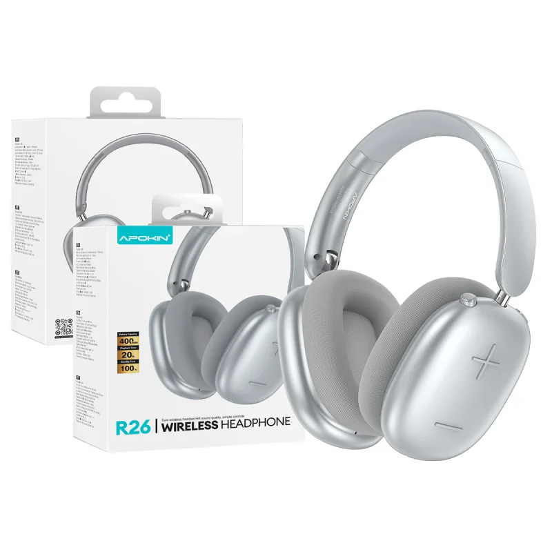 Auscultadores Apokin R26-02 Sem Fios Over-ear Prata - Imagem 1