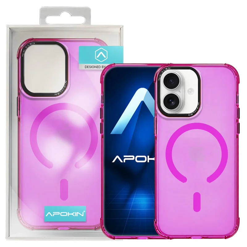Capa Fluorescente MagSafe Apokin para iPhone 16 em Várias Cores Laranja - Imagem 4