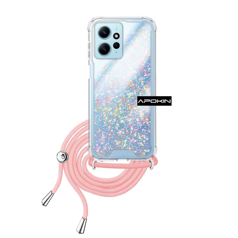 Capa de Gel Transparente Apokin com Cordão para Xiaomi Redmi Note 12 4G Lilás - Imagem 3