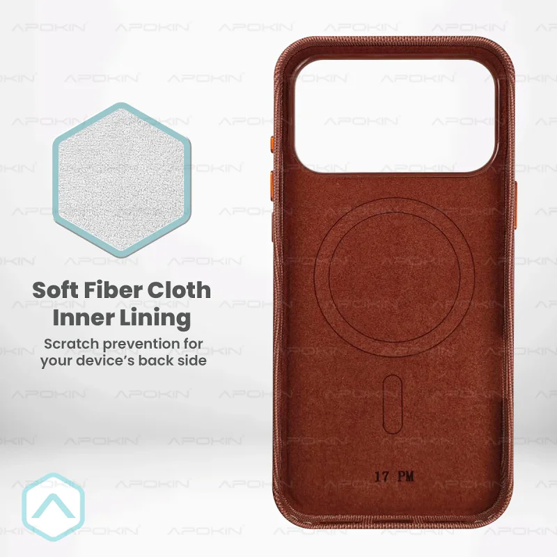 Capa Apokin para iPhone 17 com Efeito Tecido Texturado e MagSafe Preto - Imagem 6