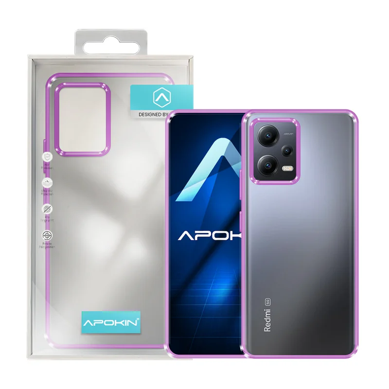 Capa Apokin Anti-Choque com Borda Colorida para Xiaomi Redmi Note 12 5G Preto - Imagem 4