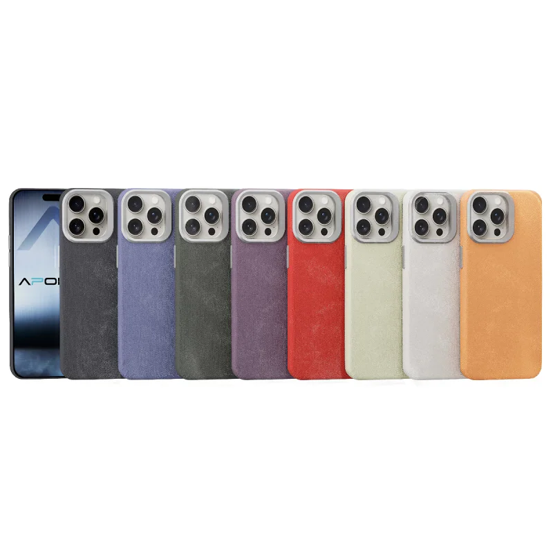 Capa Apokin Mocome para iPhone 15 Pro Max em Pele com MagSafe Pistácio - Imagem 1