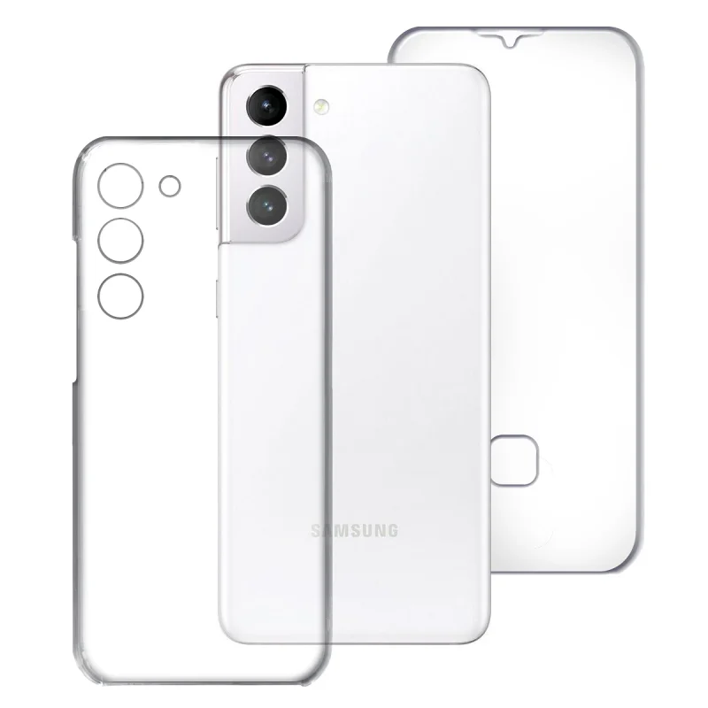 Capa Dupla 360° Apokin para Samsung Galaxy S21 Silicone Transparente